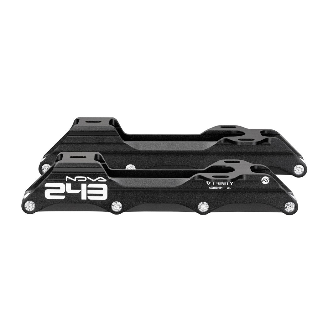 Powerslide Nova 243mm 4x80mm Trinity Inline Skate Frames Black - Lucky Skates