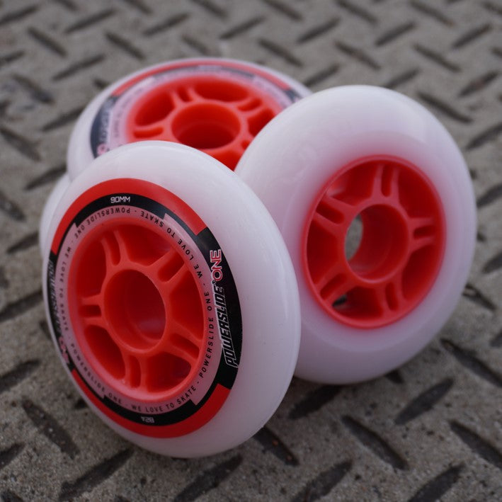 Powerslide ONE Inline Skate Wheel 82A 90mm Red 4 Pack - Lucky Skates 