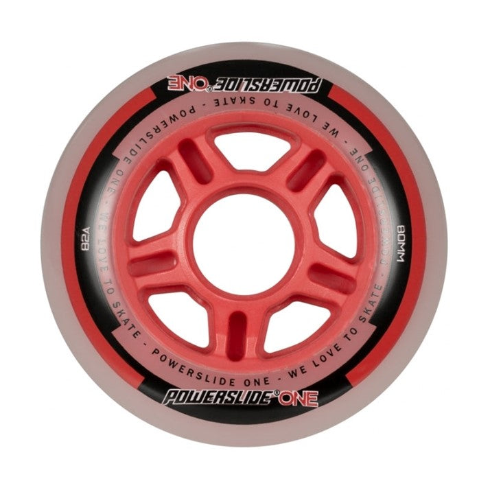 Powerslide One Inline Wheel 80mm 82A  Red  - Lucky Skates