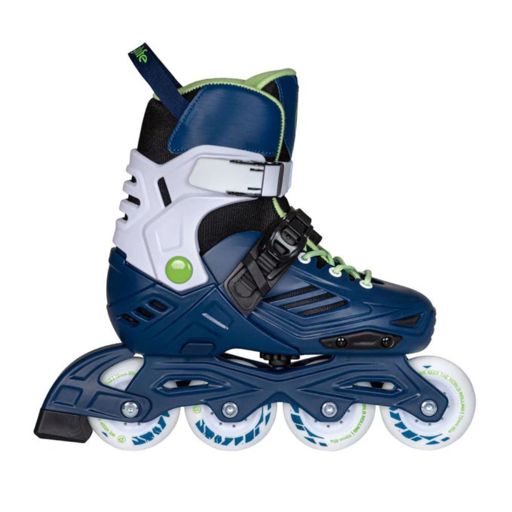 Kids Adjustable Powerslide One Khaan Junior LTD Deep Blue Green Inline Skates - Lucky Skates 