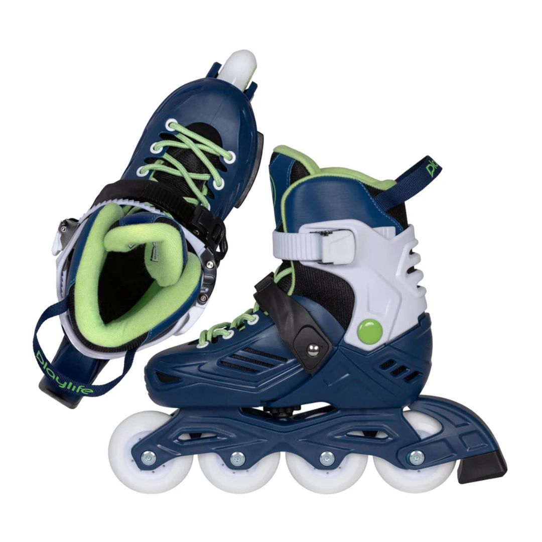 Kids Adjustable Powerslide One Khaan Junior LTD Deep Blue Green Inline Skates - Lucky Skates