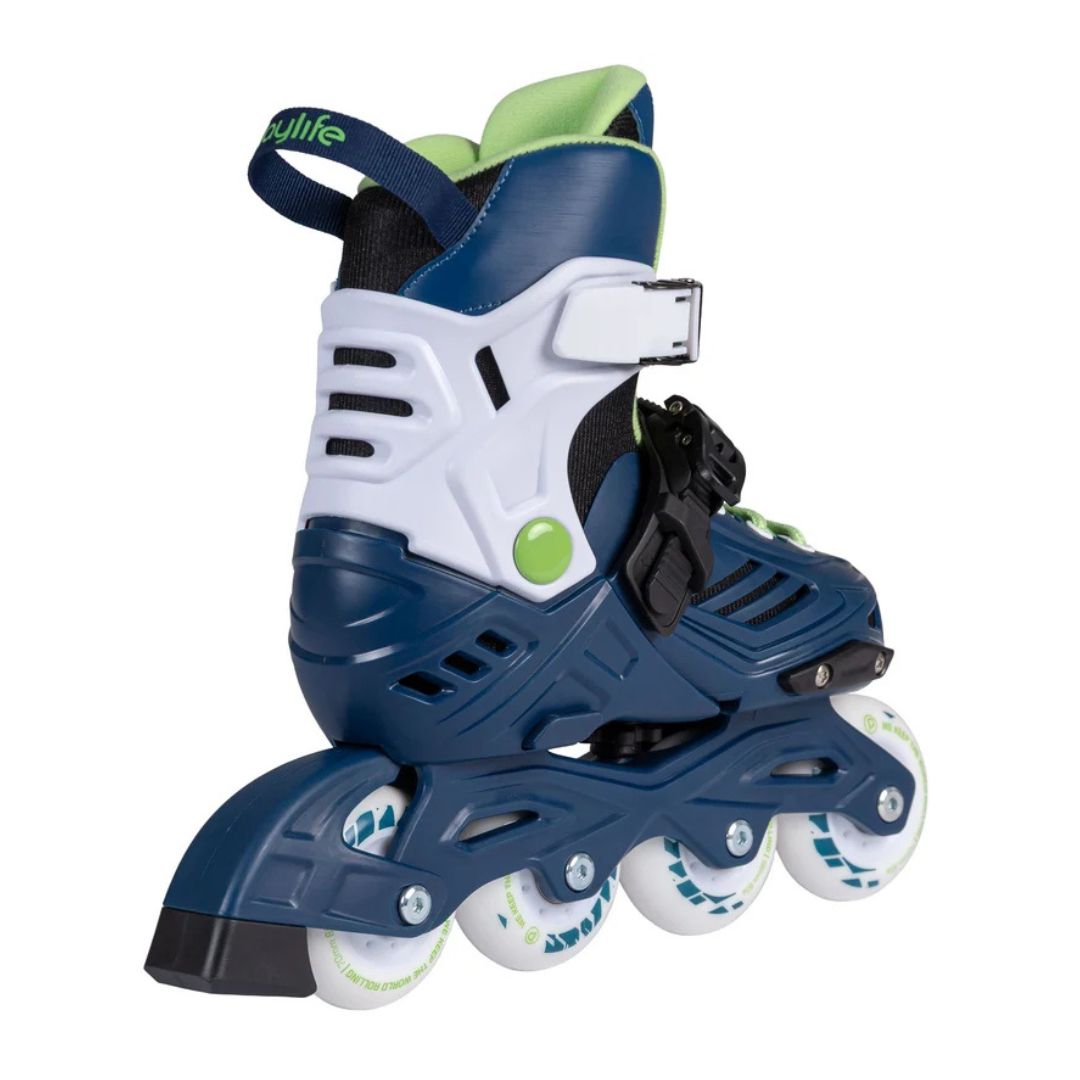 Kids Adjustable Powerslide One Khaan Junior LTD Deep Blue Green Inline Skates - Lucky Skates
