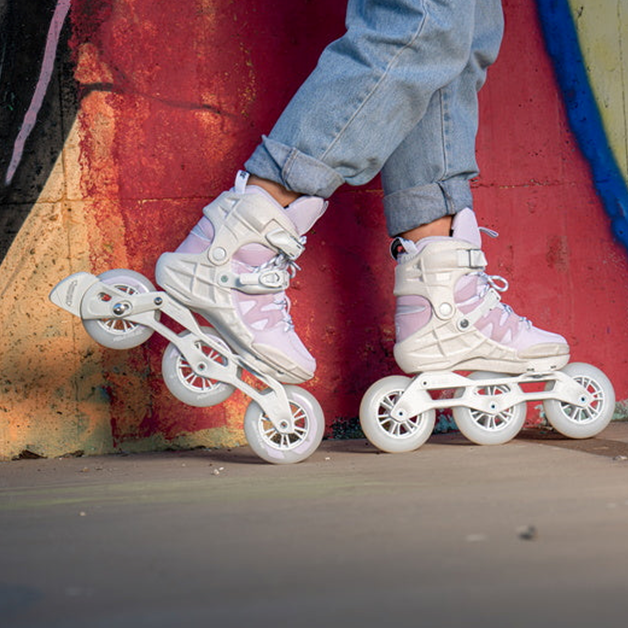 Powerslide Trinity Phuzion Argon Berry 110 Inline Tri Skates Pink - Lucky Skates