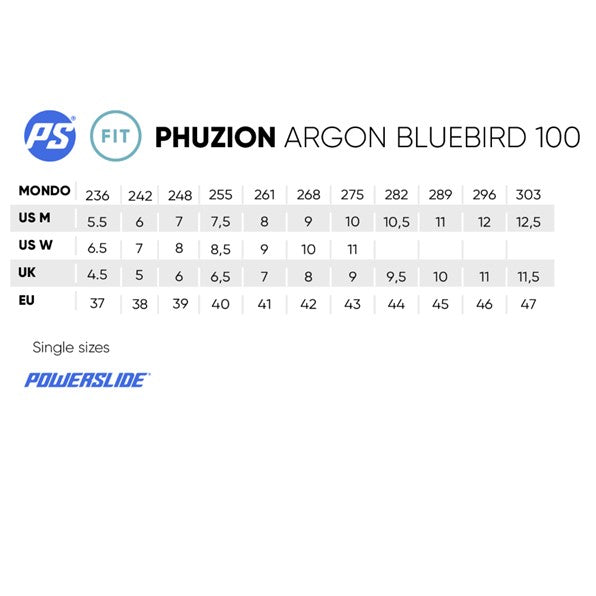 phuzion powerslide argon size chart 