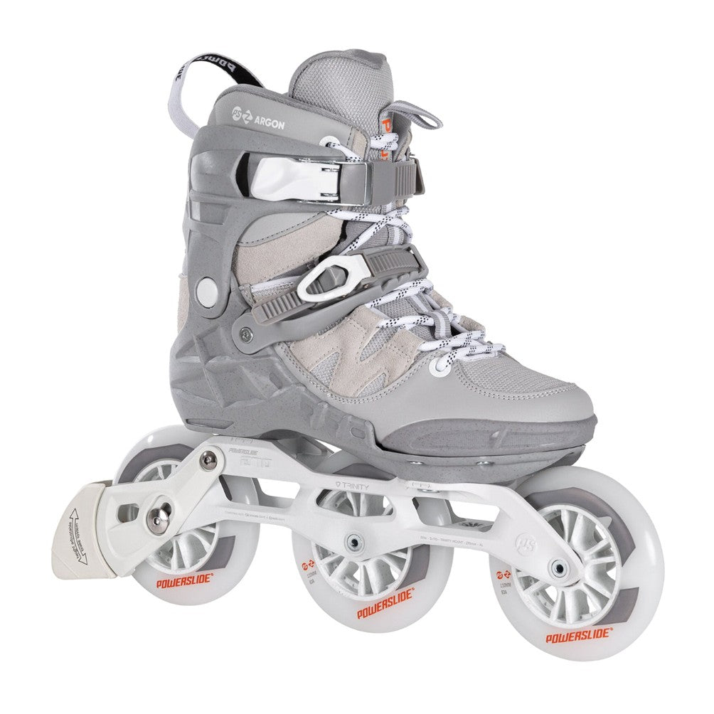 Powerslide Phuzion Argon Cement 110 Inline Tri Skates Grey - Lucky Skates