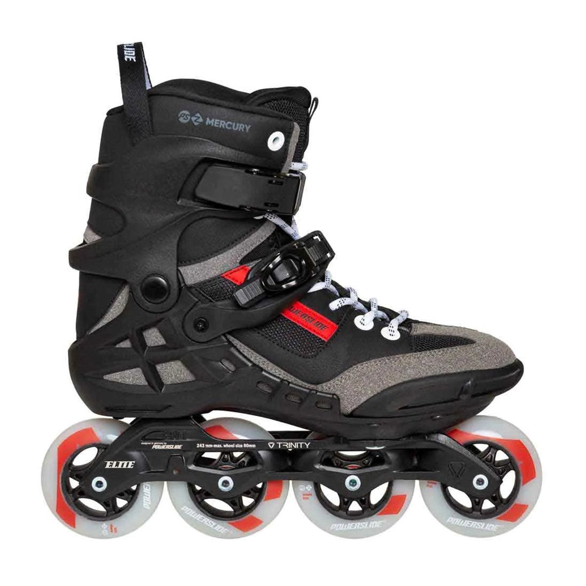 Powerslide Phuzion Trinity Mercury Black/Grey 80 Inline Skates - Lucky Skates