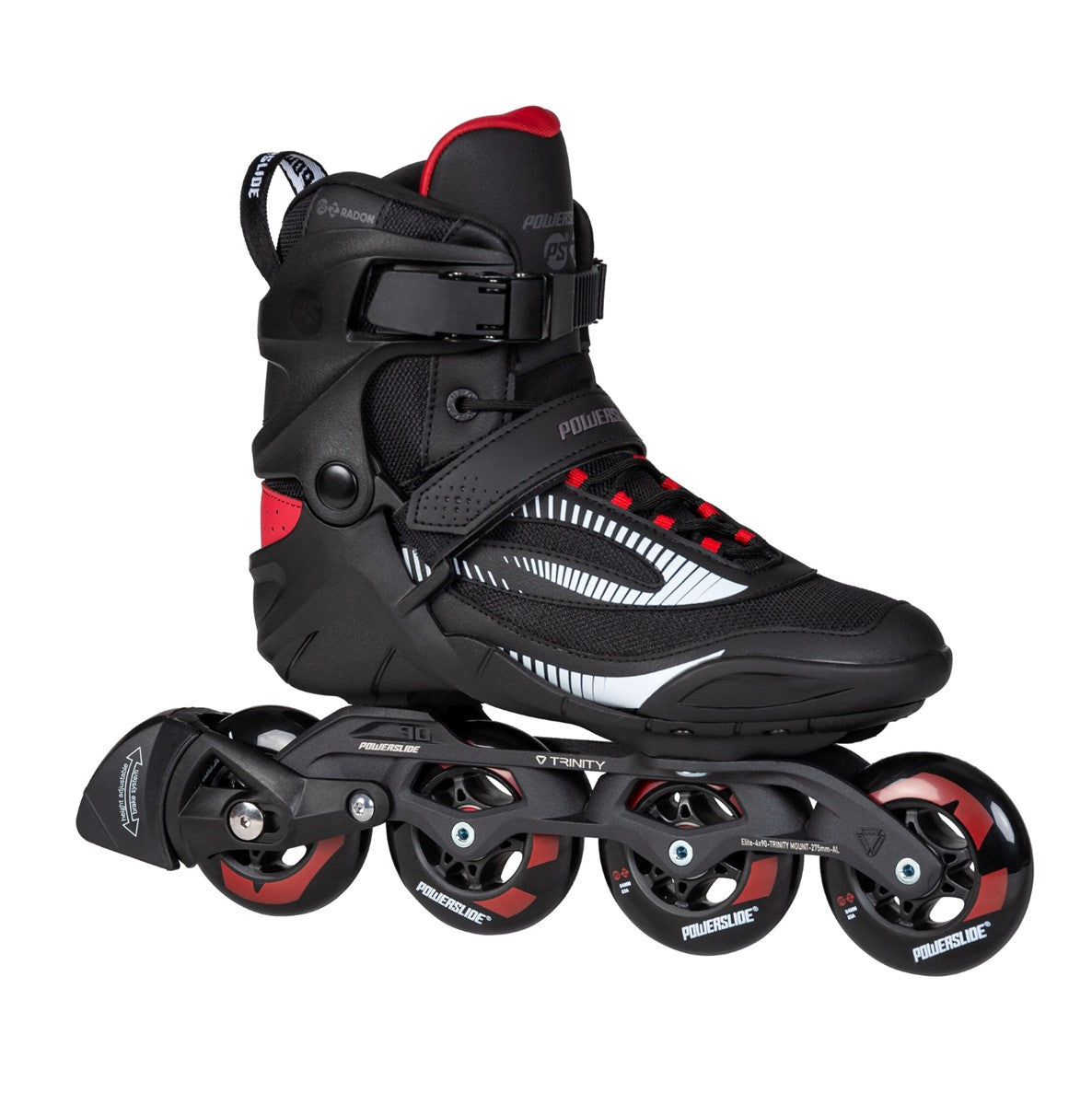 Powerslide Phuzion Trinity Radon Charcoal Red 84 Inline Skates - Lucky Skates