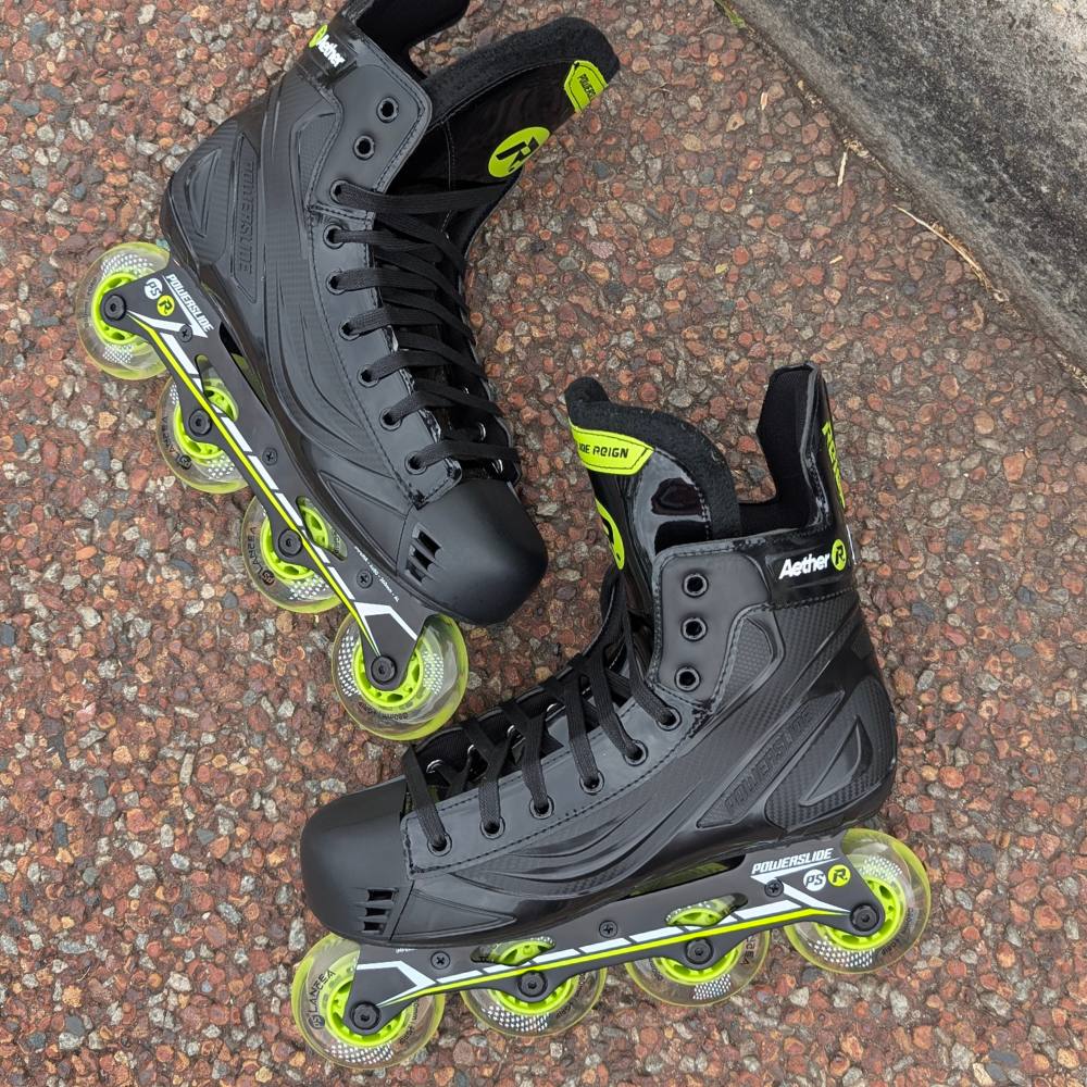 Powerslide Reign Aether 80 Inline Roller Hockey Skates Black/Yellow - Lucky Skates