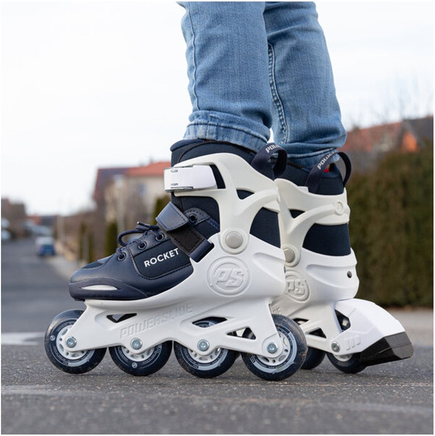 Kids Adjustable Powerslide Rocket Navy Blue Inline Skates - Lucky Skates