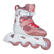 Powerslide Kids Adjustable Inline Skates Mushroom Mauve White - Lucky Skates 