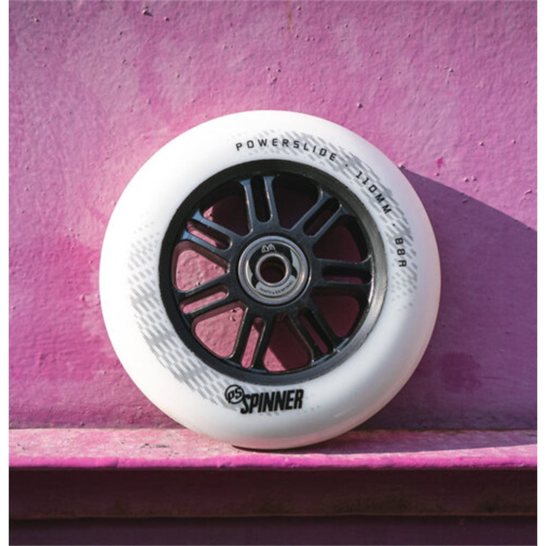 Powerslide Spinner White Inline Wheel 110mm 88A - 3 Pack