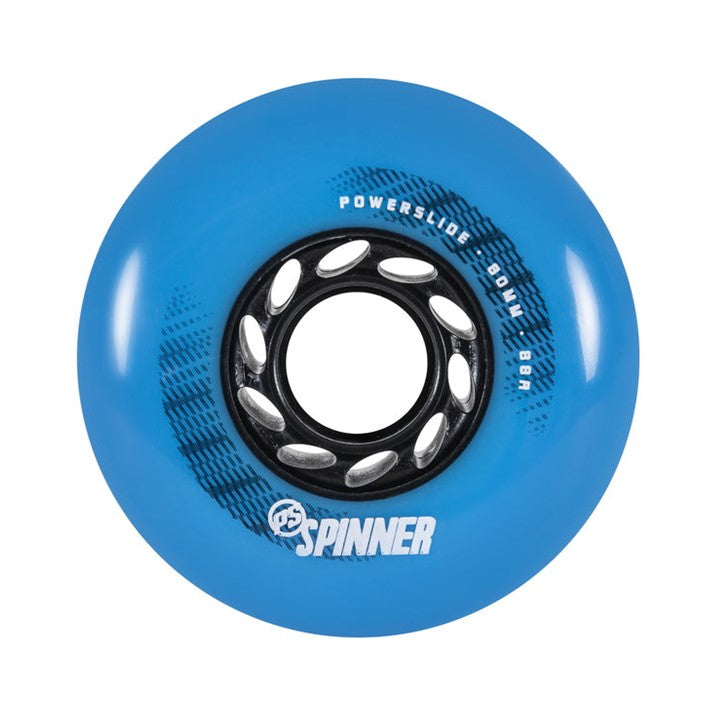 Powerslide Spinner Blue Inline Wheel 80mm 88A - 4 Pack - Lucky Skates