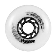 Powerslide Spinner White Inline Wheels 80mm 88A Black Hub - 4 Pack