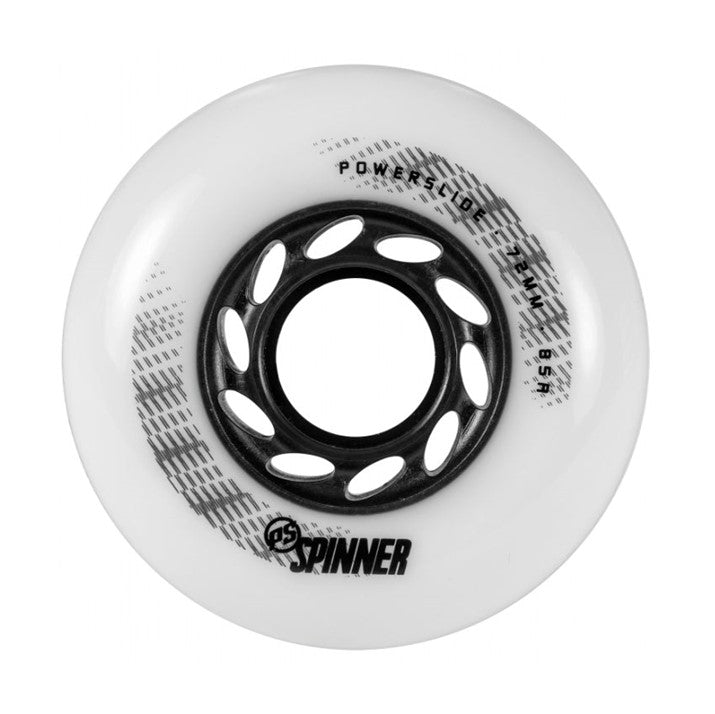 Powerslide Spinner White Inline Wheels 72mm 88A - Lucky Skates