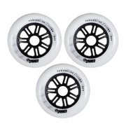 Powerslide Spinner White Inline Tri Skate Wheels 110mm 88A 3 Pack - Lucky Skates 