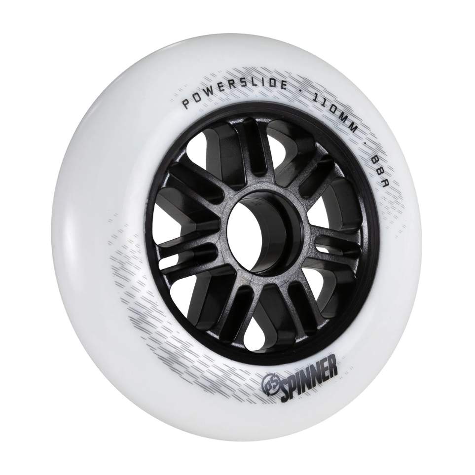 Powerslide Spinner White Inline Tri Skate Wheels 110mm 88A - Lucky Skates 