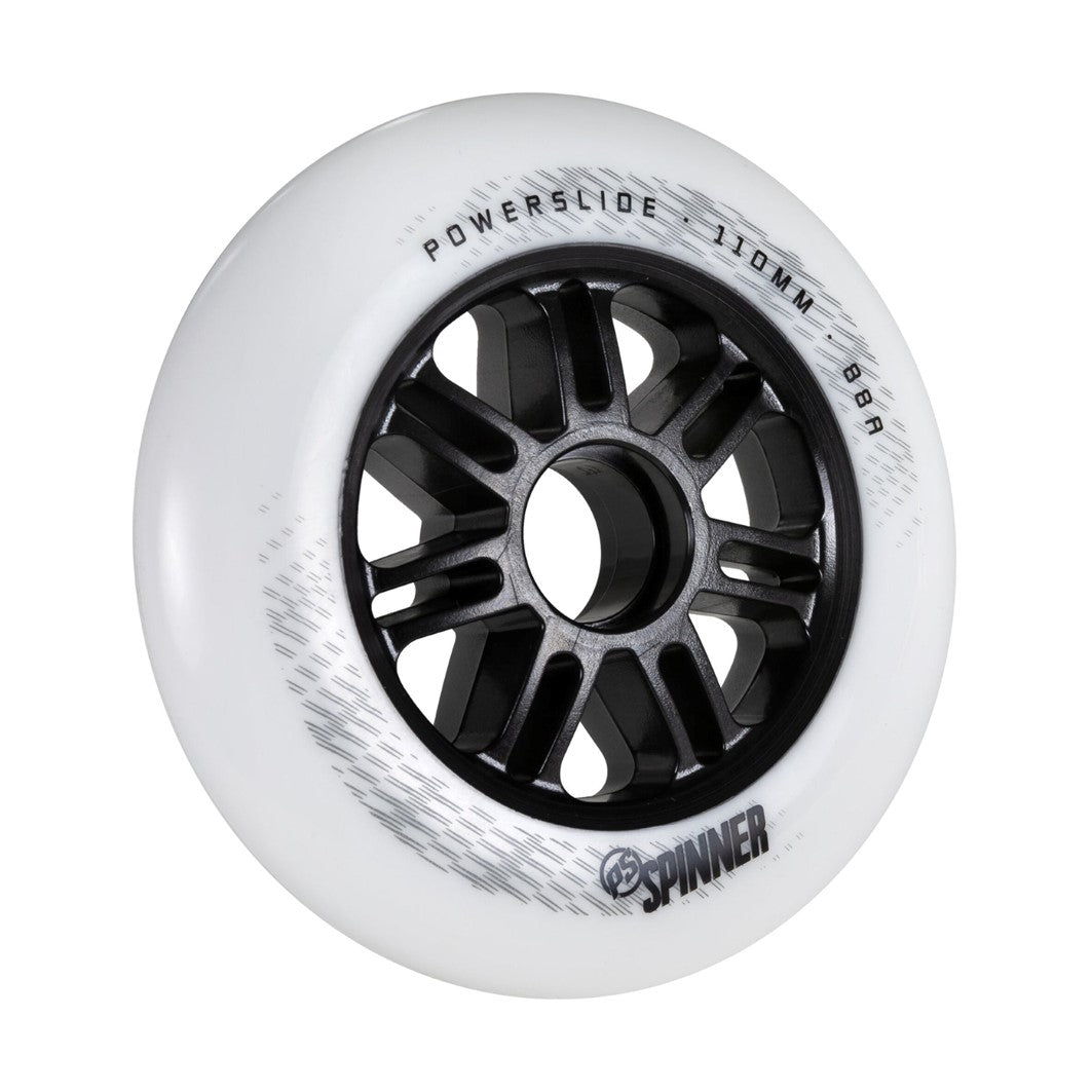 Powerslide Spinner White Inline Skate Wheel 110mm 88A - Lucky Skates