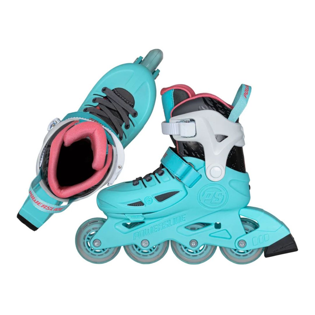 Kids Adjustable Powerslide Stargaze Aqua Inline Skates Aqua Pink - Lucky Skates 