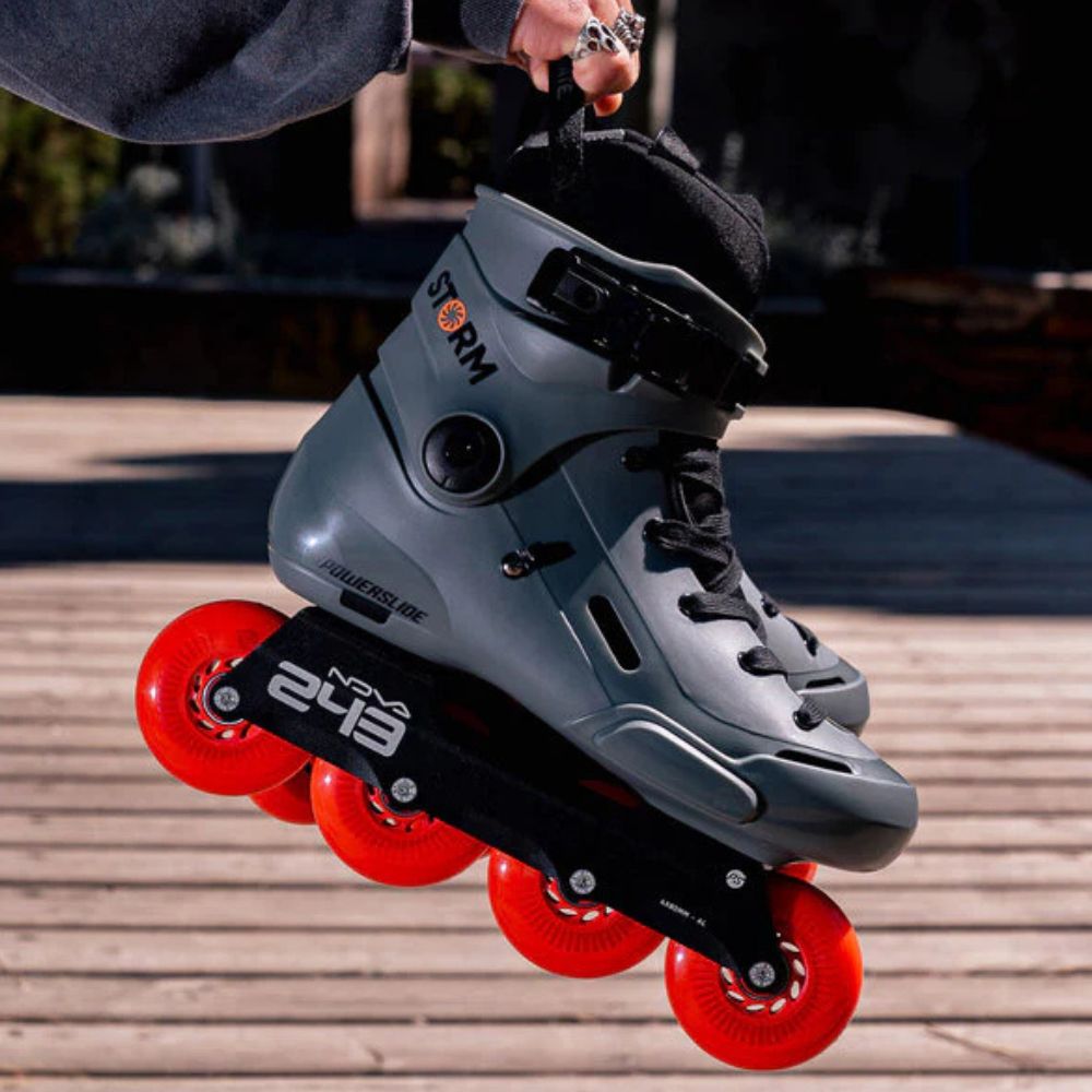 Powerslide Storm Meteor Grey/Red 80mm Inline Skates 243 Myfit Liner - Lucky Skates 