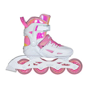 Powerslide Universe 4W Pink II Adjustable Kids Inline Skates White Pink 4 Wheel - Lucky Skates 