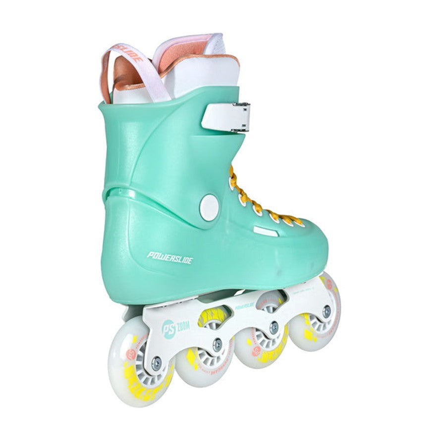 Powerslide Zoom Baby Blue 80 Inline Skates Teal Yellow - Lucky Skates