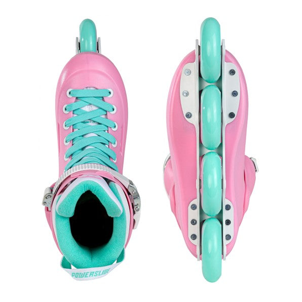 Powerslide Zoom Cotton Candy 80 Urban Inline Skates Pink Aqua - Lucky Skates