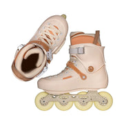 Powerslide Zoom Pro 80 Sand Urban Inline Skates Cream Beige Brown 80mm Wheels Trinity Mount - Lucky Skates 