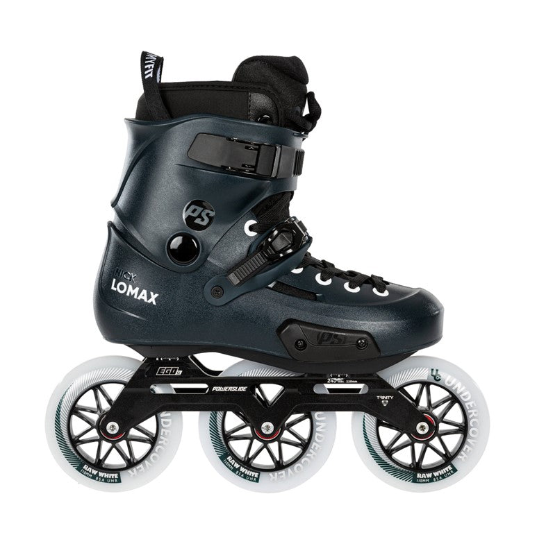 Powerslide Trinity Zoom Pro Lomax 110 Navy Blue Inline Tri Skates - Lucky Skates