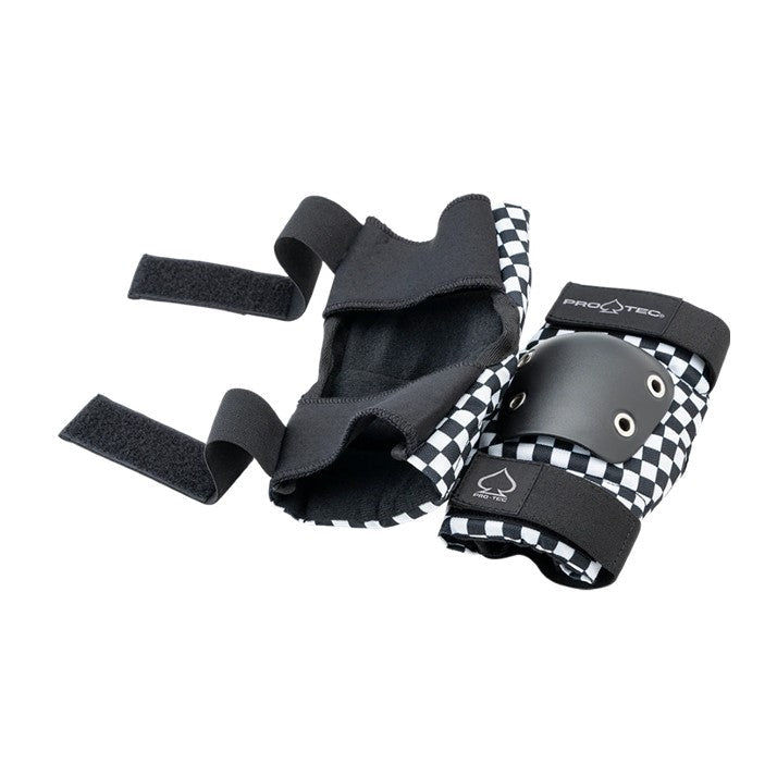 Pro-Tec Adult Checker Elbow Pads Black White - Lucky Skates