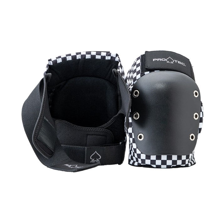 Pro-Tec Adult Checker Skate Knee Pads Black White Checkered - Lucky Skates