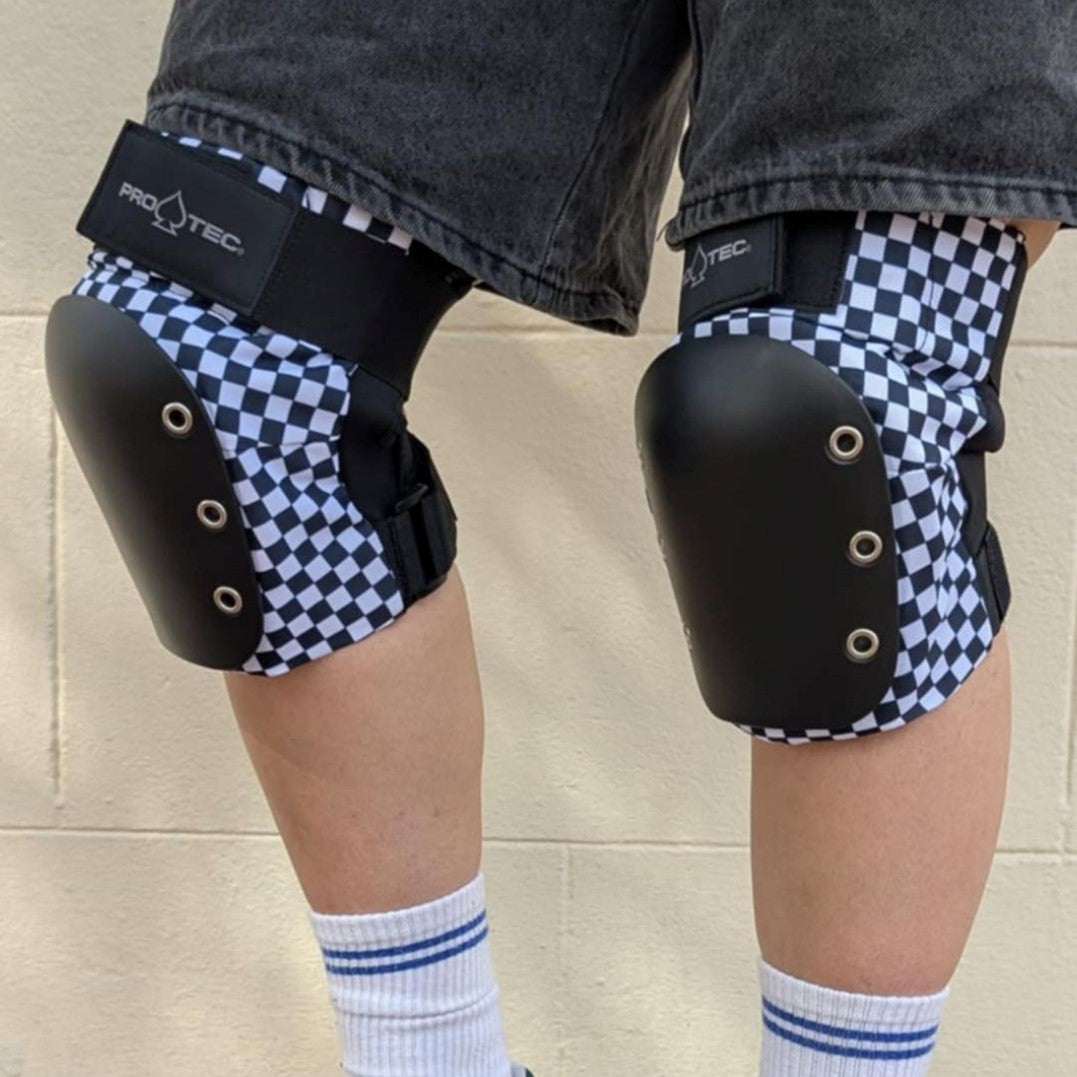 Pro-tec Checker Junior 3-Pack Checkered Black White Knee Pads - Lucky Skates