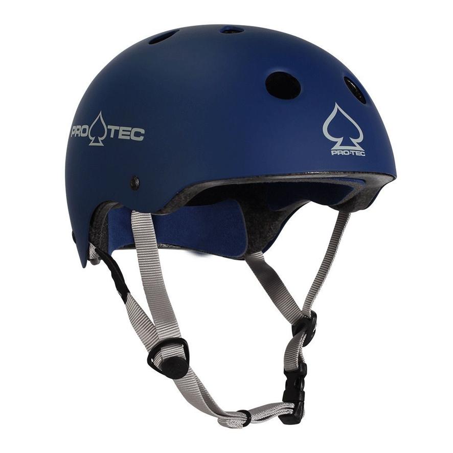 Pro-tec Classic Skate Helmet Navy Blue Matte - Certified - Lucky Skates