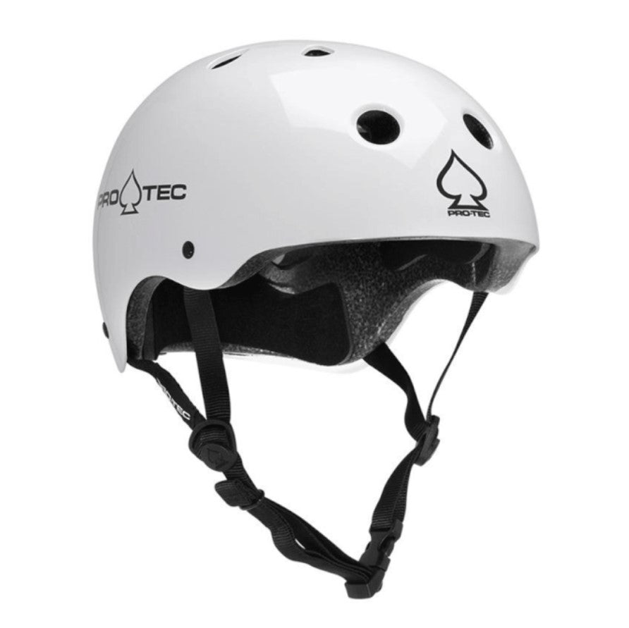 Pro-tec Classic Skate Helmet White Gloss - Certified - Lucky Skates