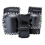 Pro-tec Checker Junior 3-Pack Checkered Black White Knee Pads, Elbow Pads, Wrist Guards - Lucky Skates