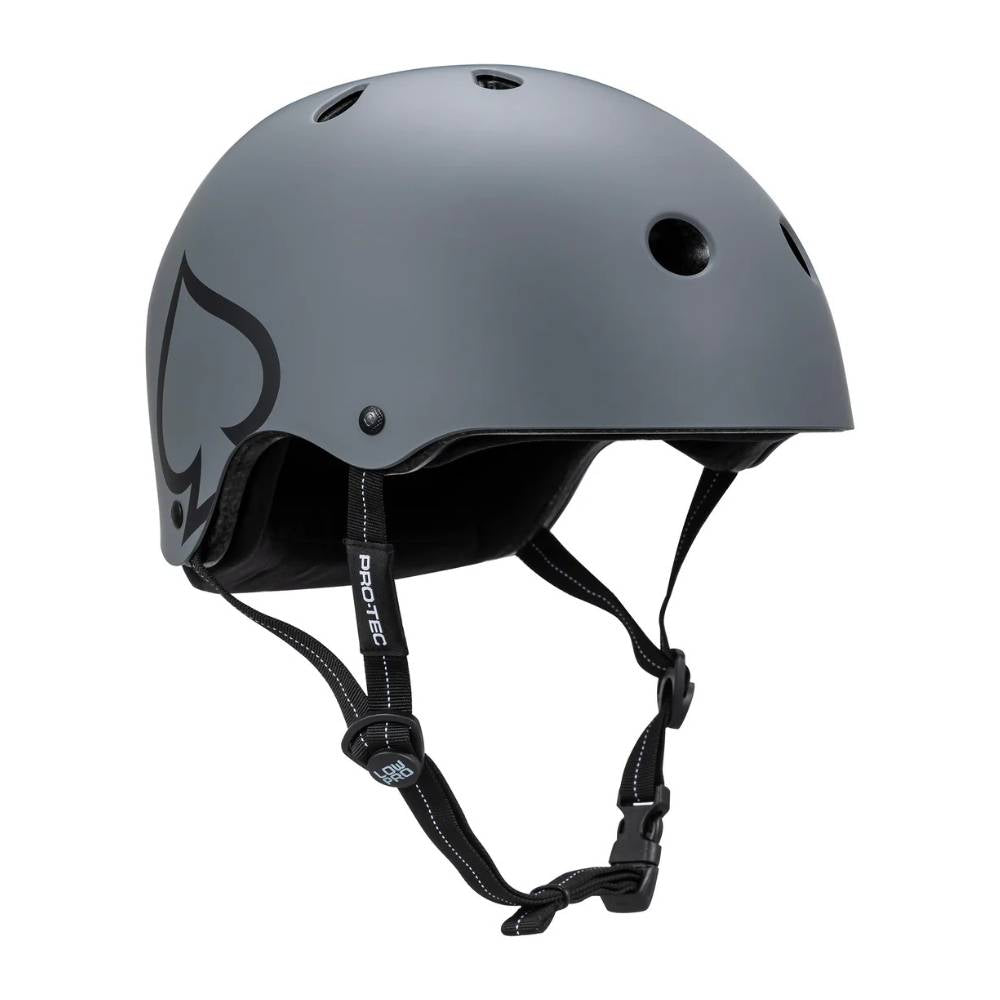 Pro-tec Low Pro Skate Helmet Matte Gray - Certified - Lucky Skates 
