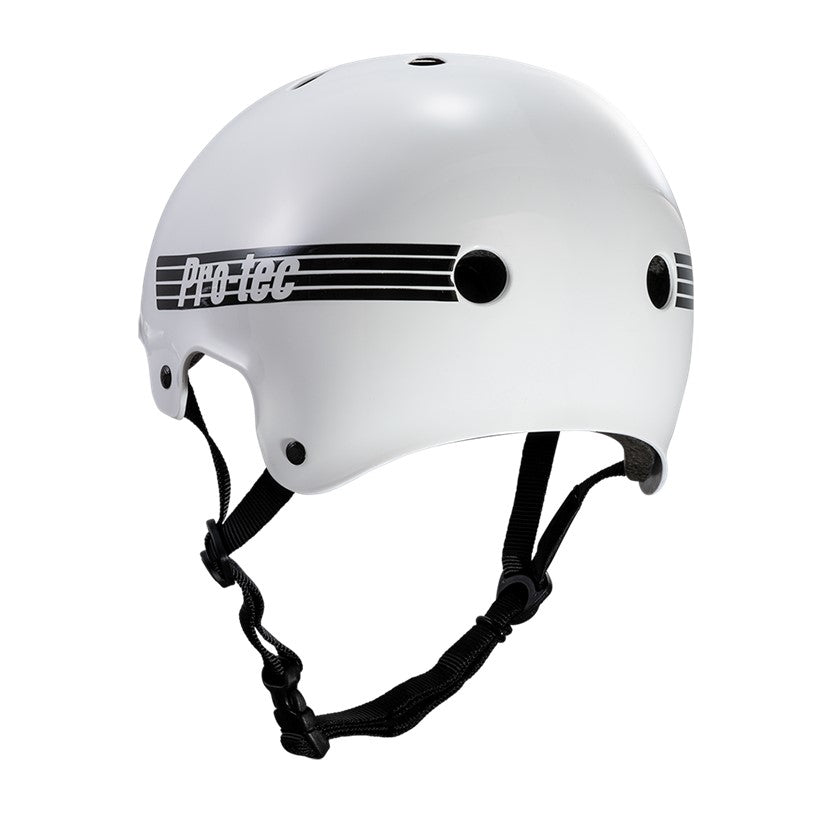 Pro-tec Old School Classic Skate Helmet Gloss White - Certified - Lucky Skates