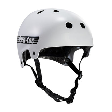 Pro-tec Old School Classic Gloss White Helmet - Certified