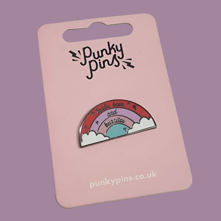Punky Pins Books, Beer and Burritos Pin - Lucky Skates