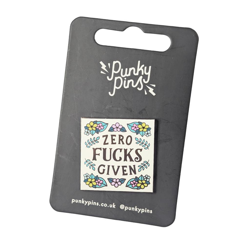 Punky Pins Zero Fucks Given Pin - Lucky Skates