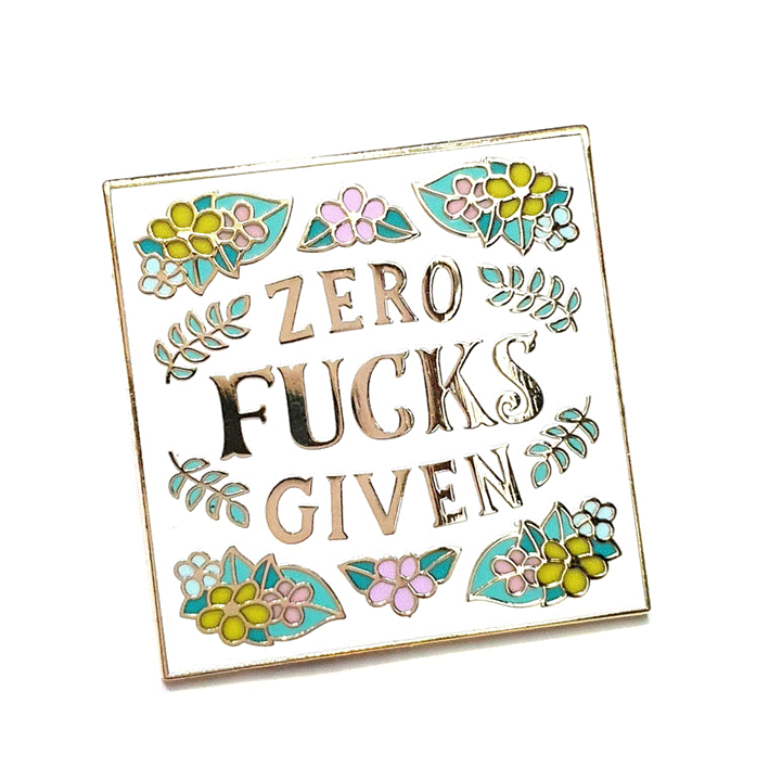 Punky Pins Zero Fucks Given Pin - Lucky Skates