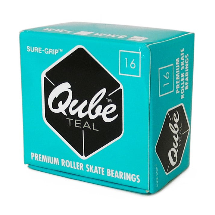 Qube Teal Skate Bearings 7mm/8mm (16 Pack) - Lucky Skates