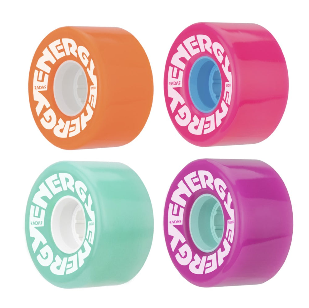 Radar Energy Outdoor Roller Skate Wheels 57mm 78A Pink, Orange, Aqua, Purple - Lucky Skates