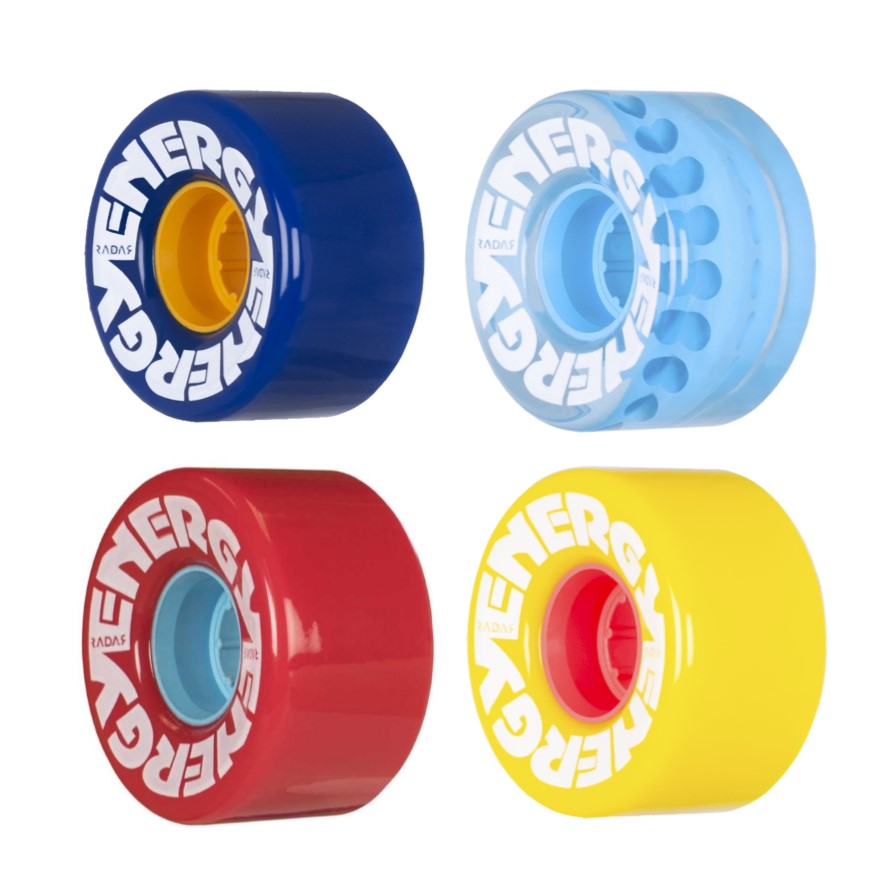 Radar Energy Outdoor Roller Skate Wheels 57mm 78A 4 Pack Blue, Light Blue, Red, Yellow - Lucky Skates