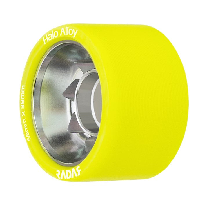 Radar Halo Alloy Yellow Indoor Roller Skate Wheels 91a 59mm 4 Pack - Lucky Skates