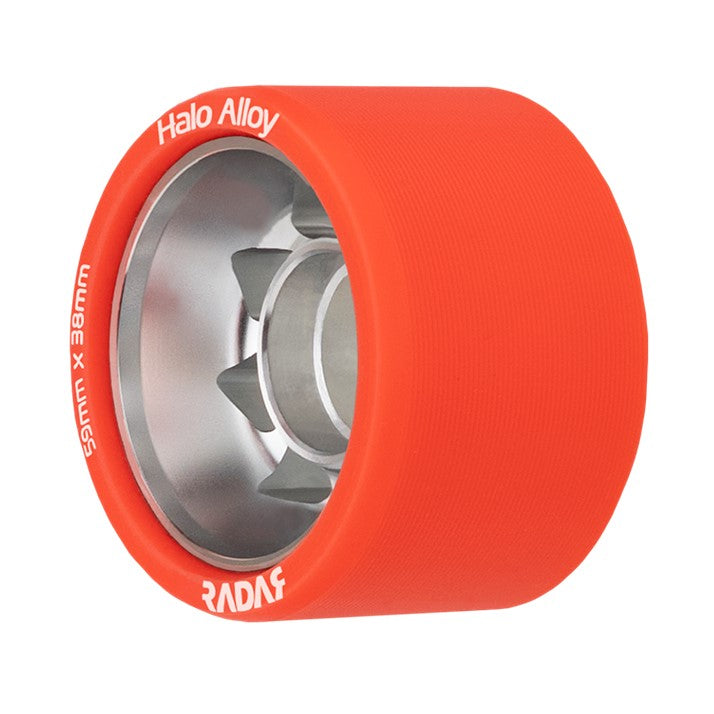 Radar Halo Alloy Red Indoor Roller Skate Wheels 59mm 93a Red 4 Pack - Lucky Skates