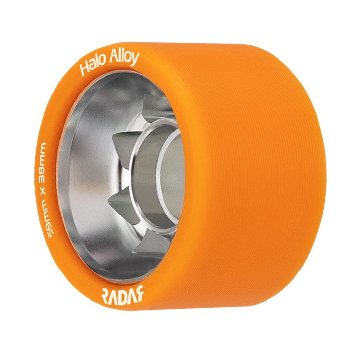 orange speed skate derby wheels with aluminium hubs