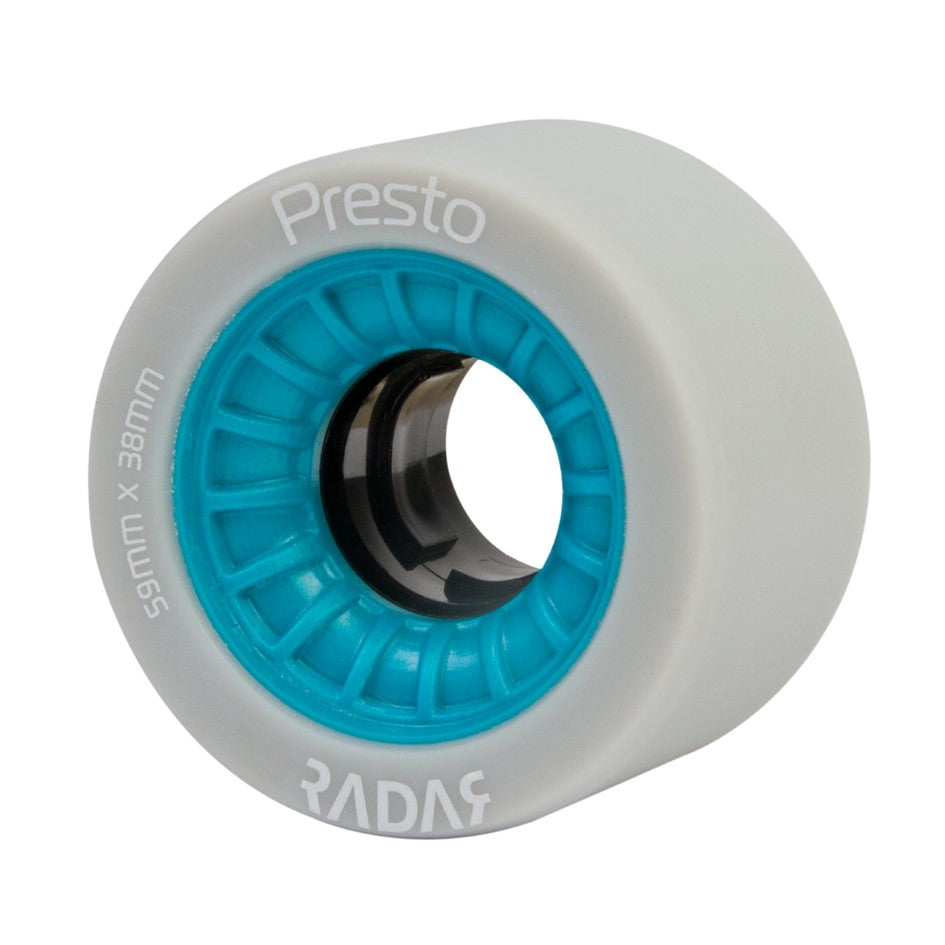 Radar Presto Roller Skate Wheels Narrow with Blue Hub 59mm 95A - Lucky Skates 