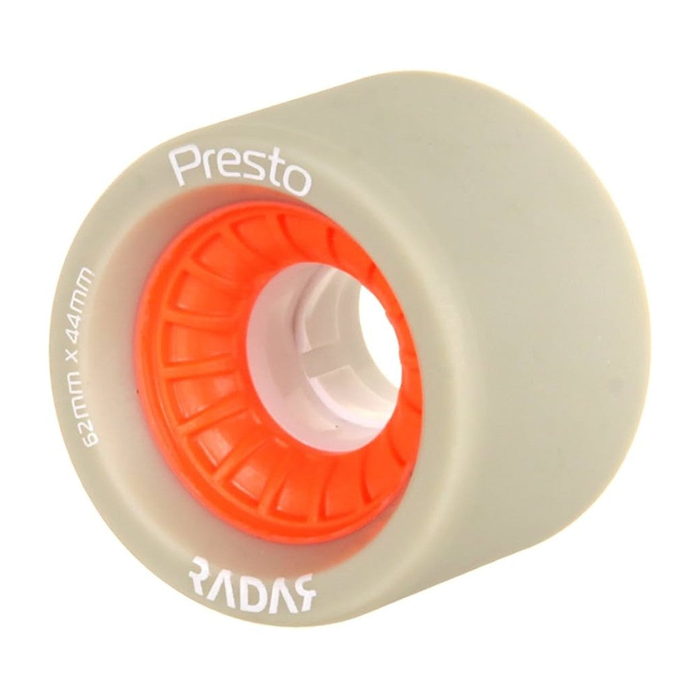 Radar Presto Roller Skate Wheels Wide Speed with Orange Hub 62mm 93A - Lucky Skates