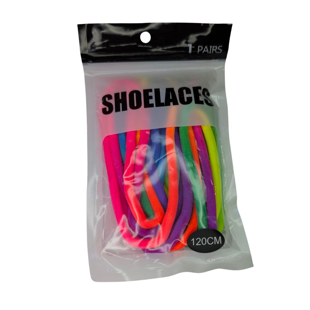 Rainbow Inline Round Laces 47" (120cm) - Lucky Skates