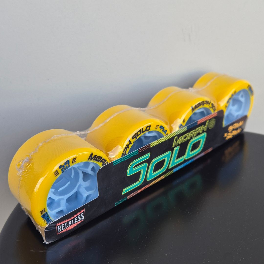 Reckless Morph Solo Indoor Roller Skate Wheels Yellow/Blue 59mm 95a 4 Pack - Lucky Skates